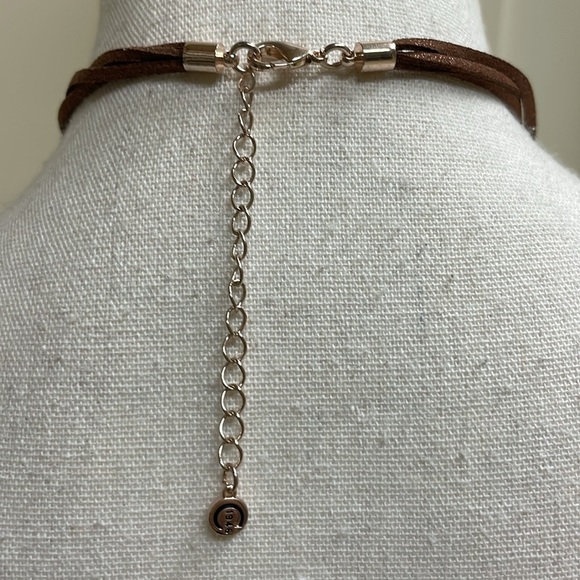 Boho Vintage 1946 Bronze Leather & Bead Multi Strand Necklace Earring Set - Picture 6 of 10